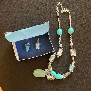 Nina Ricci for Avon Vintage Turquoise Coloured Necklace Sea Glass Accent Set